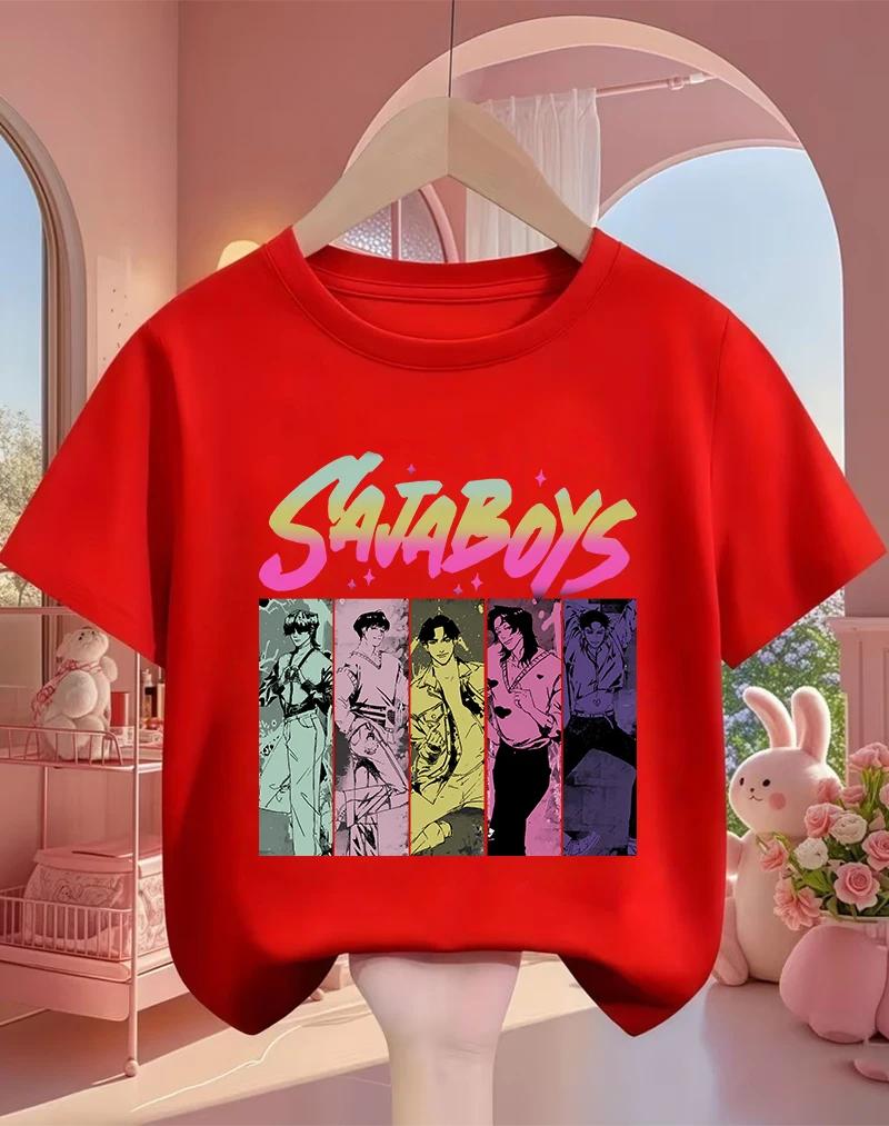 Summer Crew Neck T Shirt Kpop Demon Hunters Cartoon Street Fashion Casual Daily Wear Kids Boys Girls 3 14 Years