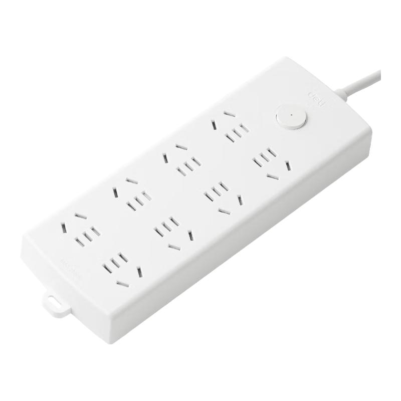 Deli Pearl White Series Safety Power Strip with Master Switch CN Plug (adapter Included)