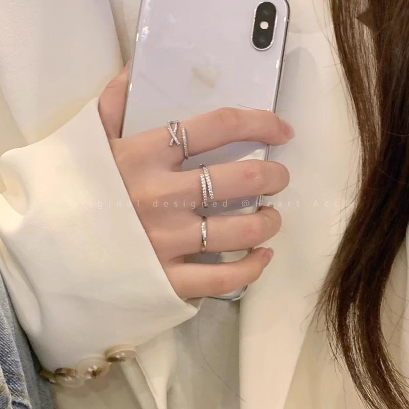 Inspired Fashionable Korean Zircon Ring Set With Multiple Color Options For Women Modern