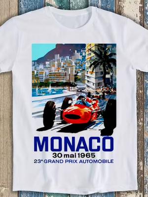 Gran Premio di Monaco Vintage Racing T-shirt e maglietta per bambini Stampa Circuito di Monaco Casual Girocollo Maglietta Regalo per Appassionati di Motorsport Tutte le Stagioni