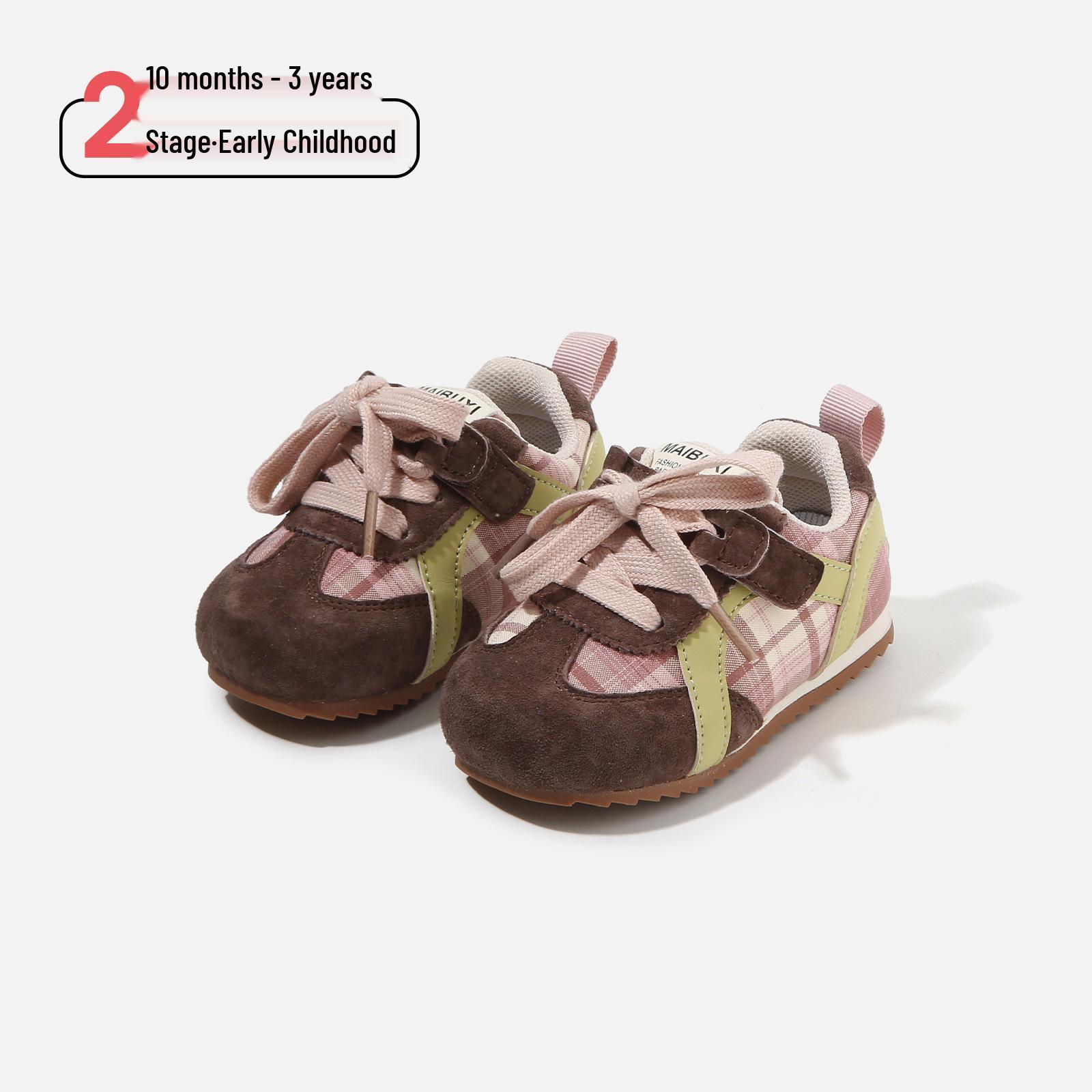 

Spring 2026 Kids Non-Slip Training Shoes - German-Style Sports Sneakers for Boys and Girls, Korean-Inspired Board Design. Size 19/14.0cm рожевий