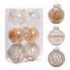 6pcs Transparent Christma Tree Pendants Entwined with Linen Rope Christmas Ornaments  Home