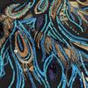 Blue Phoenix Tail Sequin Embroidery Patch for Cheongsam Decoration - Handmade DIY Accessory