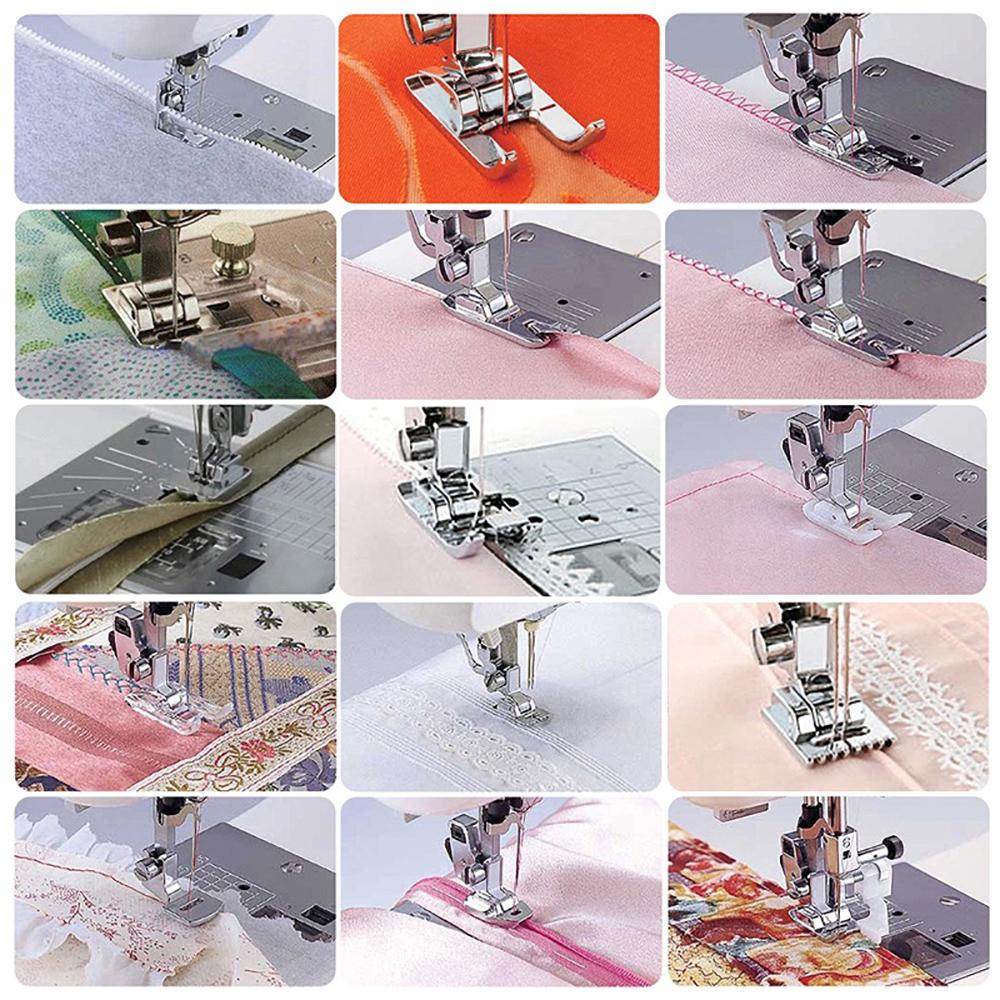 32pcs/set Various Sewing Machine Presser Foot Supplies, Silvery Sewing Machines Feet Kit, DIY Handicraft Sewing Accessories Set