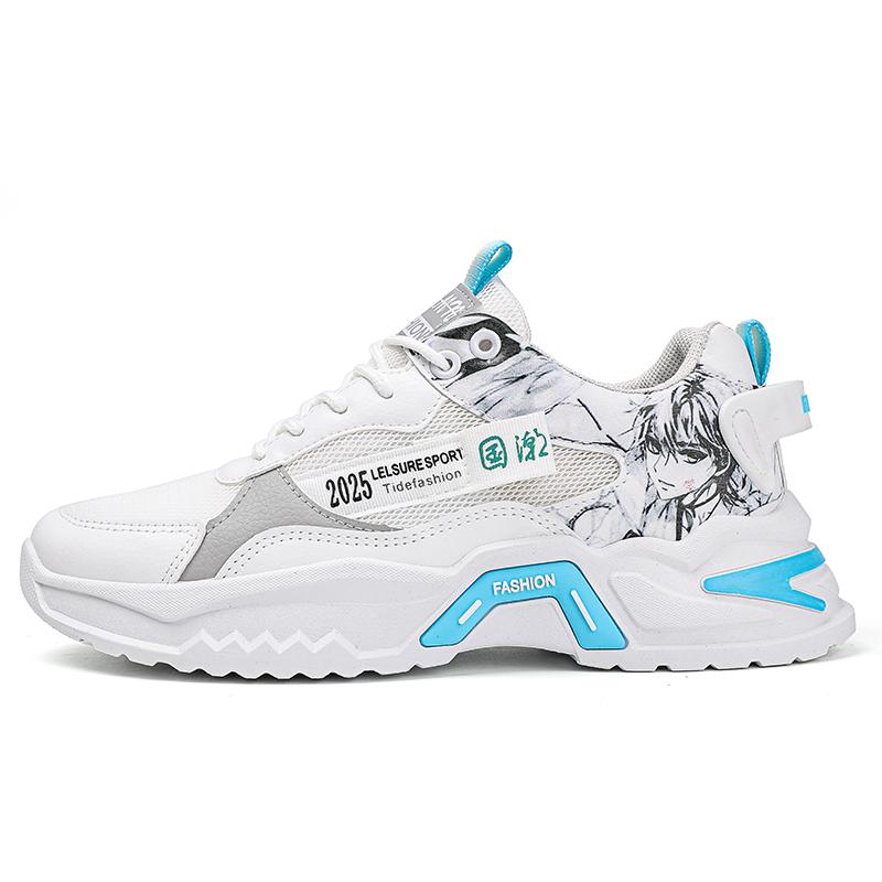 

Модная спортивная обувь для подростков Новинка Весна 2025 Дышащие кроссовки для бега на толстой подошве для мужчин Повседневная спортивная обувь 39