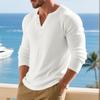 Men S Loose Casual Commuter Long Sleeve Henley T Shirt