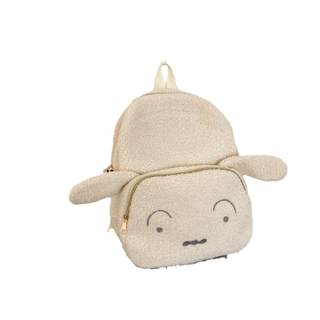 Shinchan Crayon Nohara Shiro Themed Plush Backpack Anime Peripheral Schoolbag