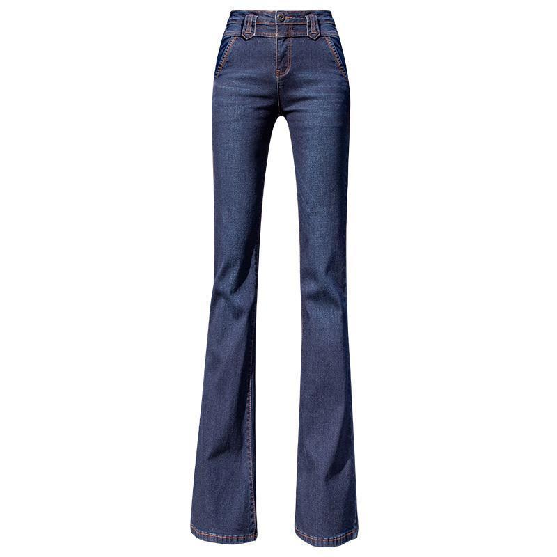 Women's High-Waist Micro-Flared Jeans - 2025 Slimming, Loose Fit, Straight Leg, for Spring & Autumn.