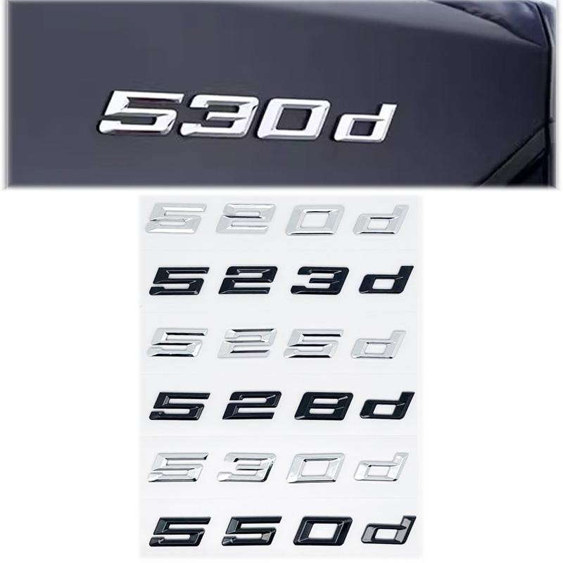 Car 3D ABS Trunk Letters Logo Badge Emblem Decal Sticker For BMW 5 Series 520d 525d 528d 530d 535d 540d E39 E60 E61 F10 F11 G30