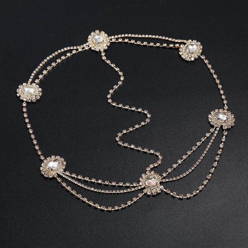 Fashion Bridal Rhinestone Hair Chain Head Jewelry For Women Multilayer Crystal Tassel Hair Jewelry Headbands Wedding Accessories