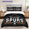San Antonio Spurs Vivace Spirito di Squadra Set da Tre Pezzi(1 * copripiumino + 2 * federa, senza nucleo)Set biancheria da letto Morbido e confortevole