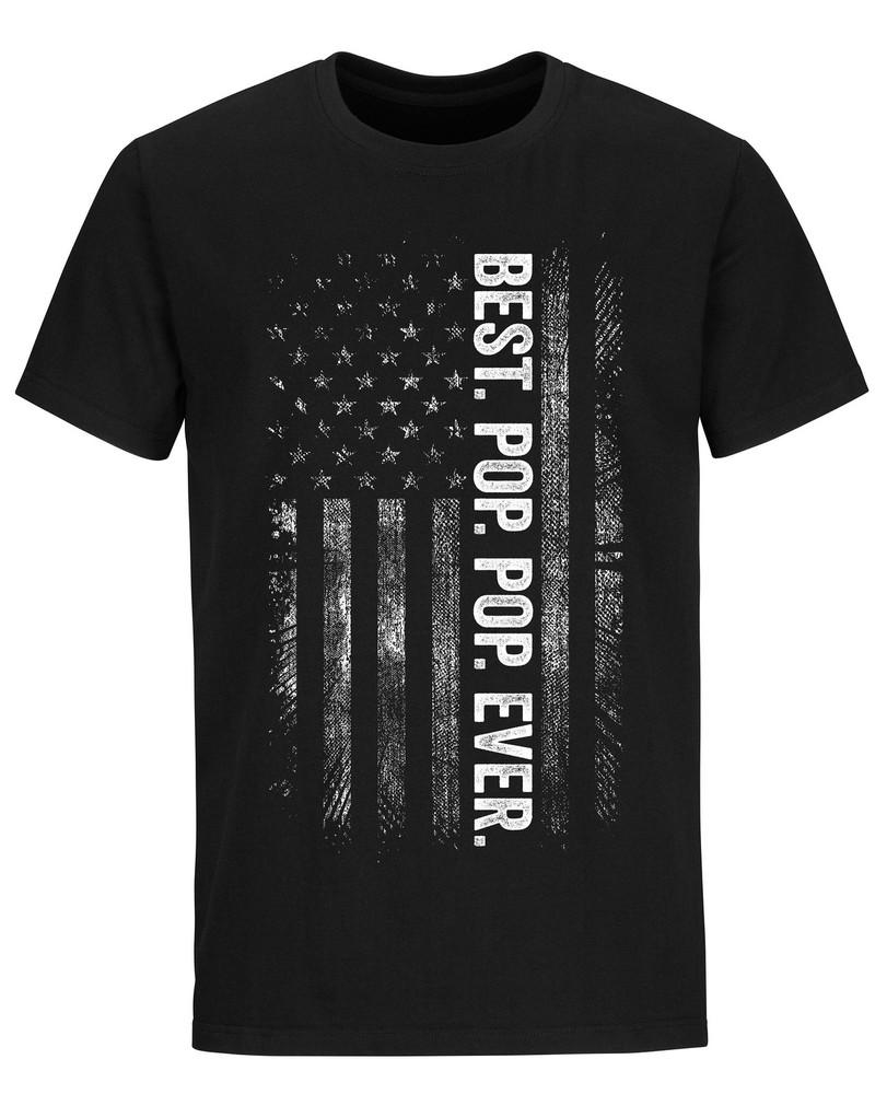 

Best Pop Pop Ever Vintage American Flag T Shirt for Dad Papa T-Shirt Pop Pop XL