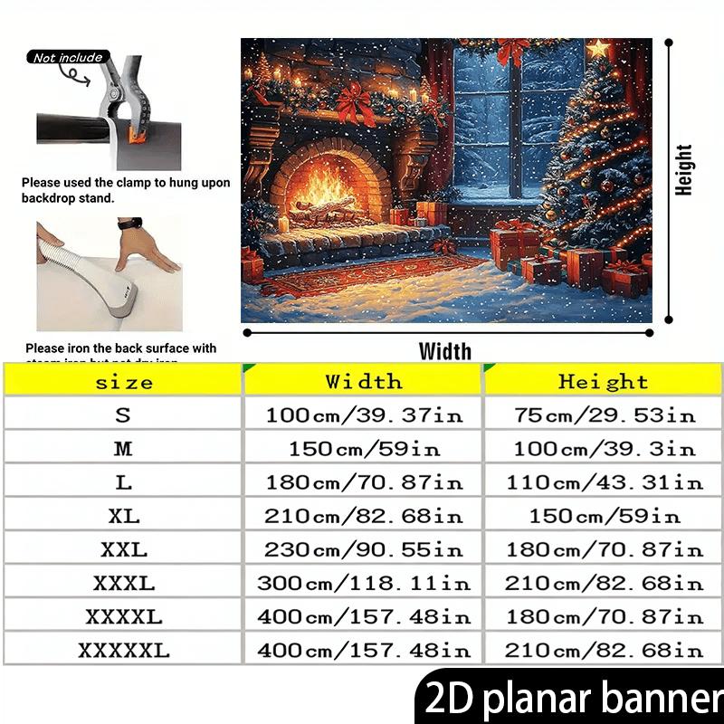 1Pcs Retro Christmas Fireplace Snow Scene Decoration Background Winter Backdrop For Photo Studio Photo Booth Party