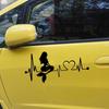 Vodotěsná odnímatelná samolepka na auto Heartbeat Lifeline s mořskou pannou