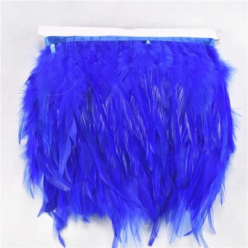 FeatherColored Pheasant Feathers On Tape Trim Fringe White Black Rooster Chicken Feather Skirt Trims Clothes Ribbon Sewing Handicrafts