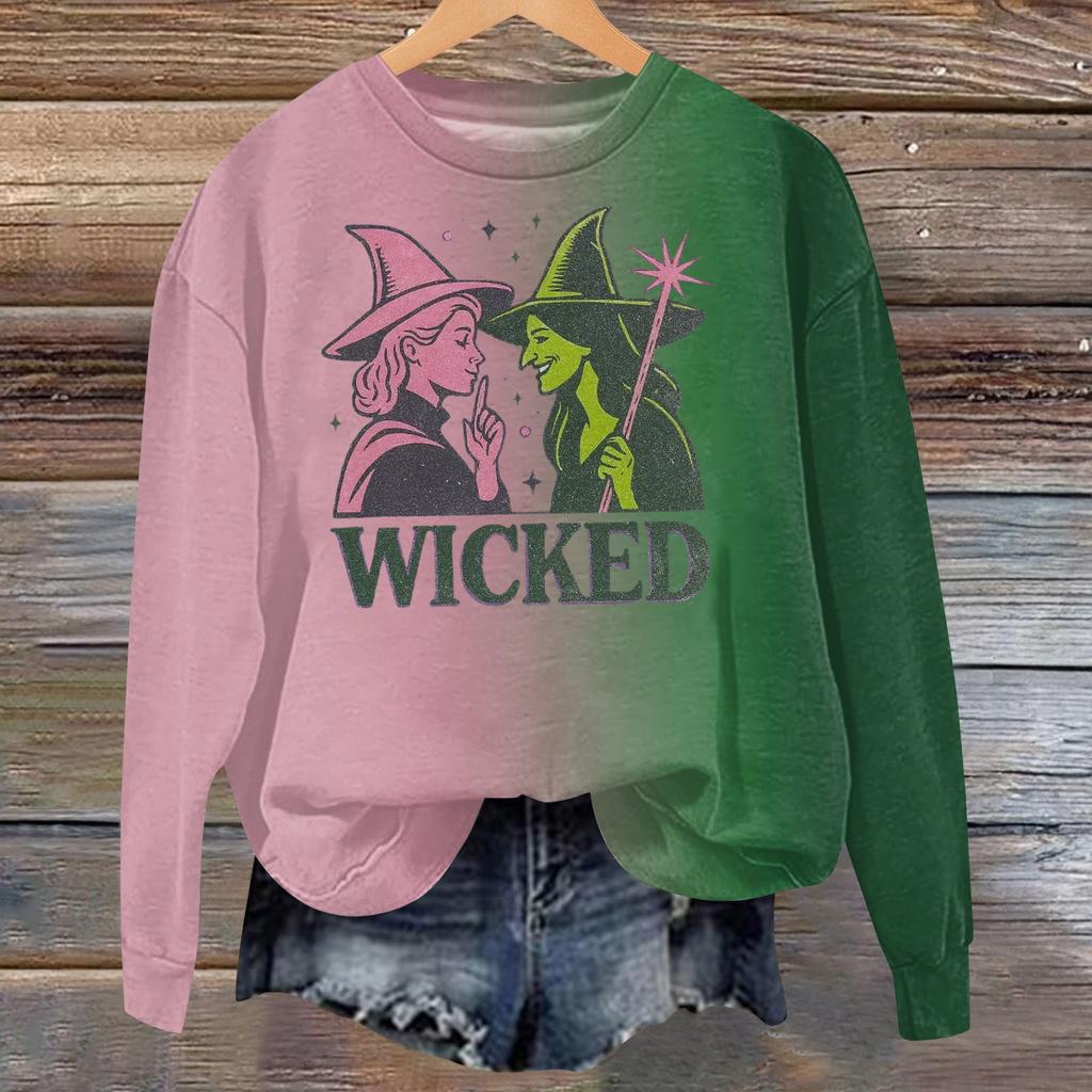 Hanorac larg casual de damă cu mânecă lungă și imprimeu