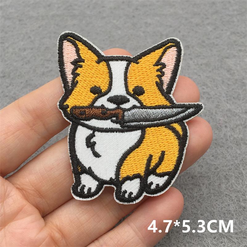 Team Cat Embroidery Patches Appliques For Clothing Diy Sewing Iron On Patches Punk Cartoon Stripes Decoration Accessories