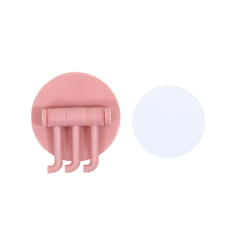 Seamless Rotatable Non-Punching Utility Hook Hangers Bathroom Kitchen Sticky Wall Triple Hook for Hanging Towel