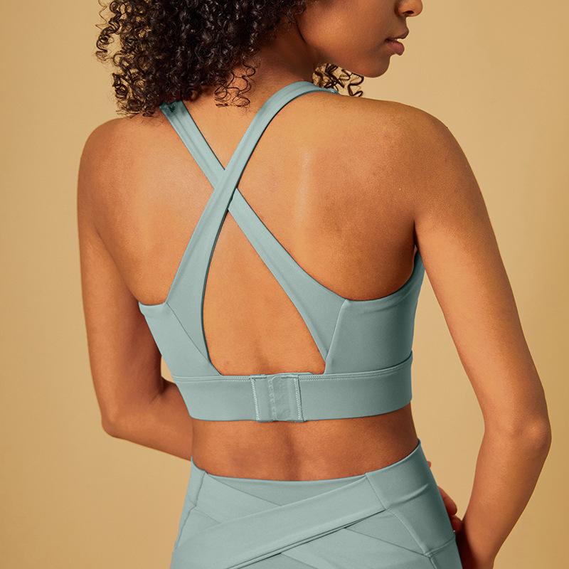 Women's Shockproof Athletic Bra - Cross-border Beautiful Back Design for Running and Yoga