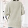Spring and Autumn Women's V-neck Solid Color Loose Single-breasted Sweater Knitted Cardigan
