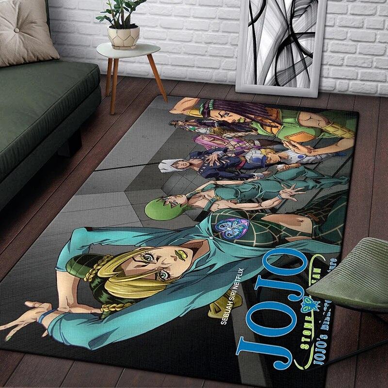 Jojo Anime Beautiful Painting Carpet for Living Room Large Area Rug Black Soft Carpet Home Decoration Mats Boho Rugs Picnic