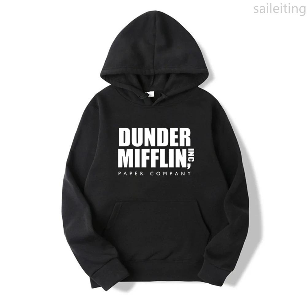 

The Office Dunder Mufflin INC Paper Hoodie Dwight Schrute Sweatshirt Women Casual Pullover Hooded Sweater Winter Clothes Women 3XL