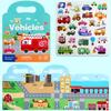 Reusable Quiet Sticker Book,Early Educational Scene Sticker Book,Enlightenment Cognitive Puzzle Book Toddlers Focus Training