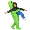 Inflatable Costume Adult Funny Halloween Party Inflatable Costume Green Carrying Human Fancy Dress Blow Up Suit For Halloween Carnival Cosplay