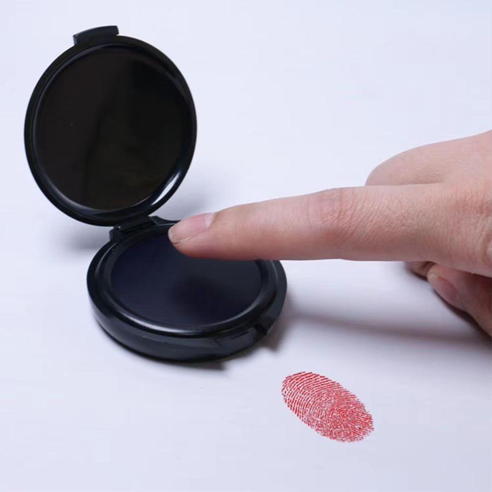 1 Pezzo 5,8 cm Tampone per Timbri Impermeabile Portatile Tampone Inchiostro per Impronte Digitali Mini Nero/Rosso/Blu Tampone Inchiostro per Polpastrelli Identificazione Sicurezza