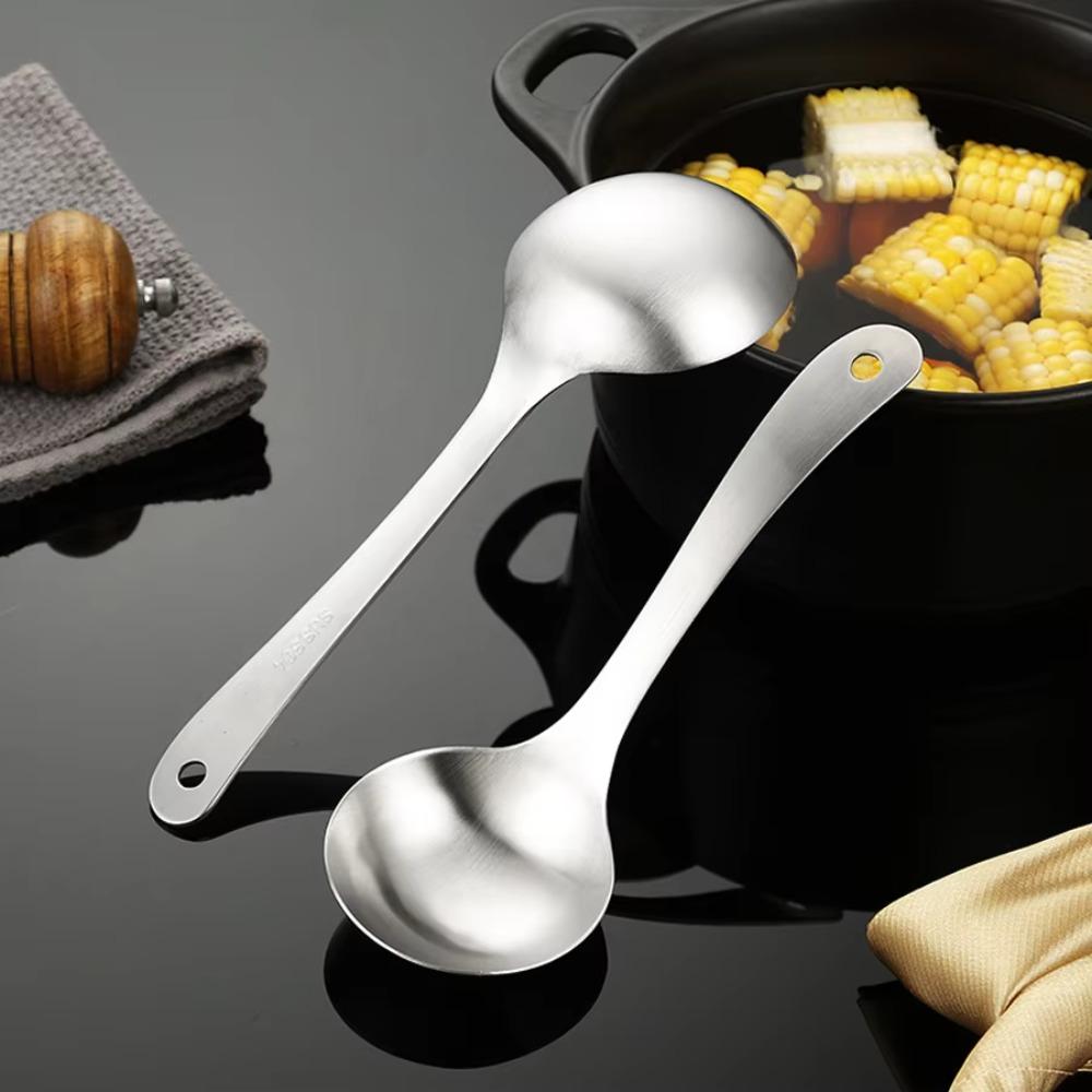 2pcs 304 Stainless Steel Rice Spoon Deepen Porridge Spoon Multifunctional Serving Scoop Hot Pot