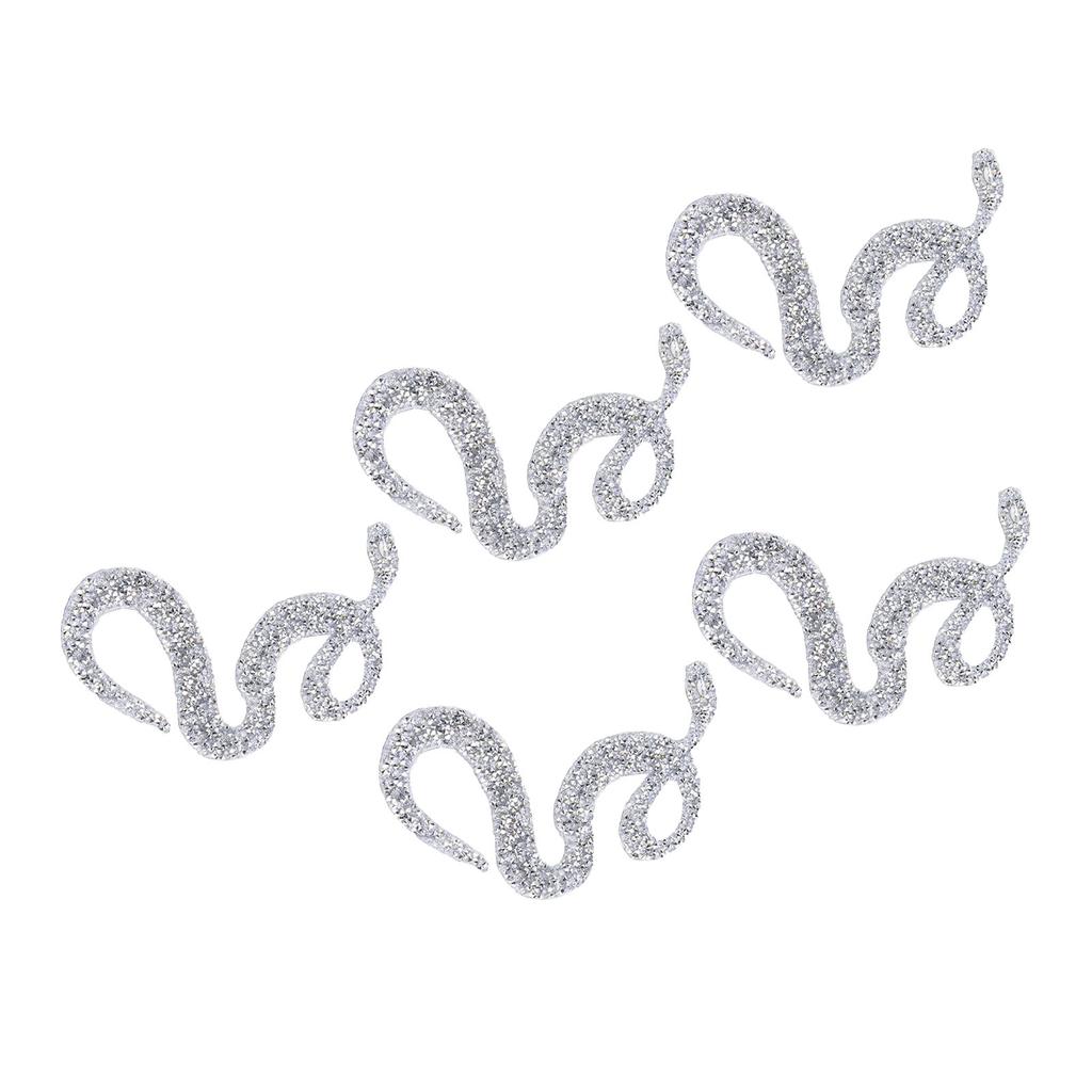 SnakE Shaped Rhinestones Trim Ribbon Mesh Wrap Roll   Clothing Accessories Applique (Silver)