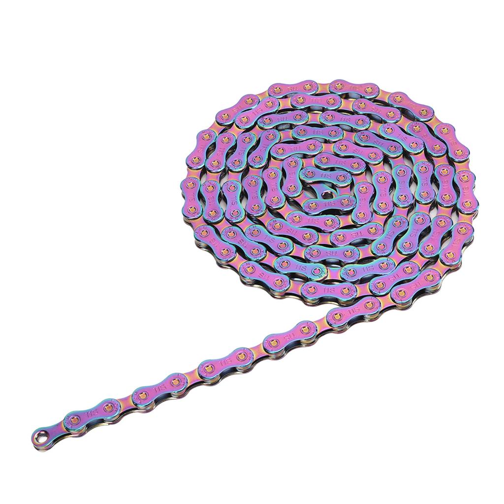 Mountain Bike Chain Fully Plated Rustproof Colorful 11 Speed Bicycle Chain for Mountain Bikes