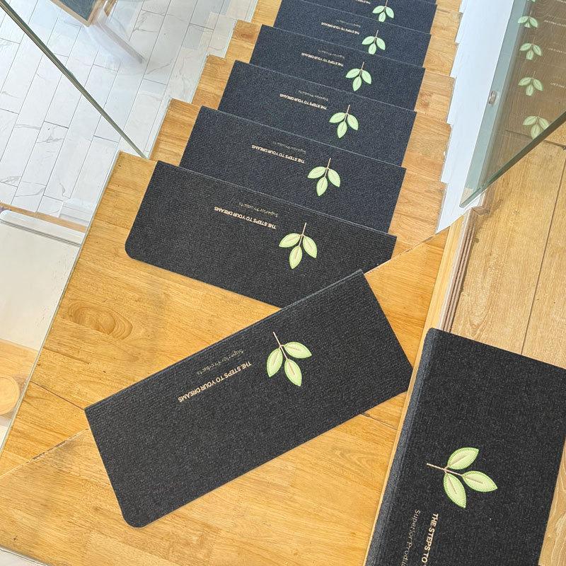 Luminous Self-Adhesive Stair Tread Mats - Splicable, Glue-Free, Solid Wood Protection Carpets