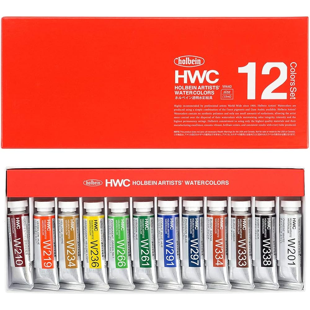 Holbein Clear Watercolor W440 15ml 12 Color Set 3440