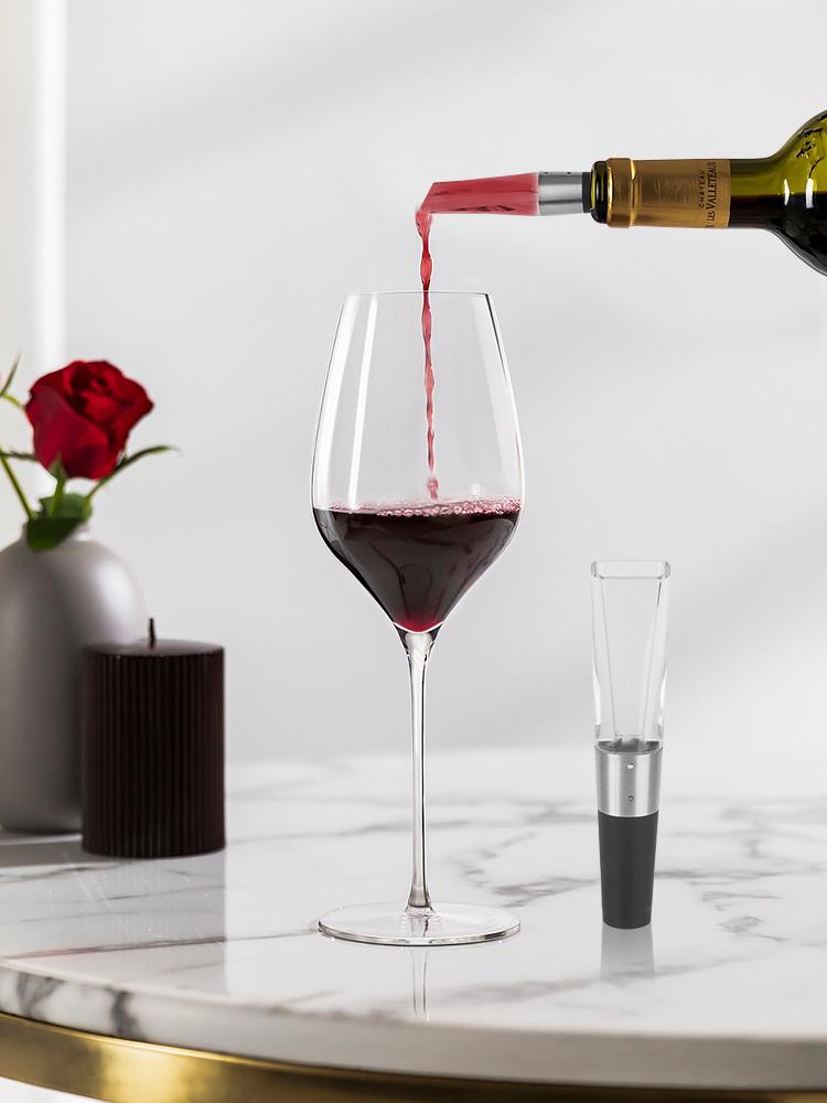 2 IN 1 Wine Decanter Mini Wine Filter Air Intake Bottle Pourer Aerator Fast Decanter Stainless Steel Kitchen Gadgets Universal Portable
