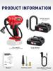 Portable Car Tire Inflator 20V/12V Dual-Power Air Pump 150 PSI Smart Auto-Stop Fast Inflation for Cars Motorcycles Bikes Sports
