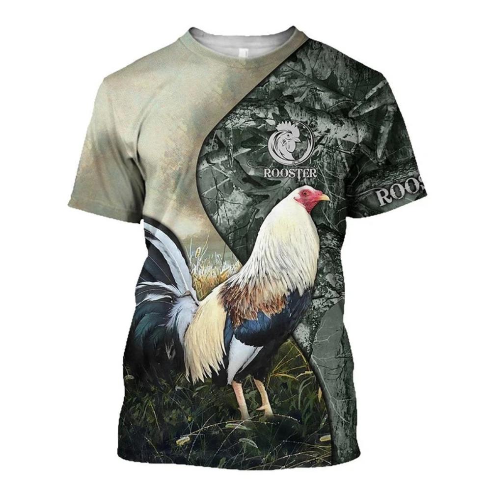 

Fighting Rooster 3D Print O-Neck T-shirt Men Pullover Casual Short Sleeve T Shirt Fashion Streetwear Harajuku Unisex Clothing S
