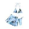 Costume da bagno da donna con stampa tie-dye, reggiseno push-up imbottito sexy da spiaggia, costume da bagno