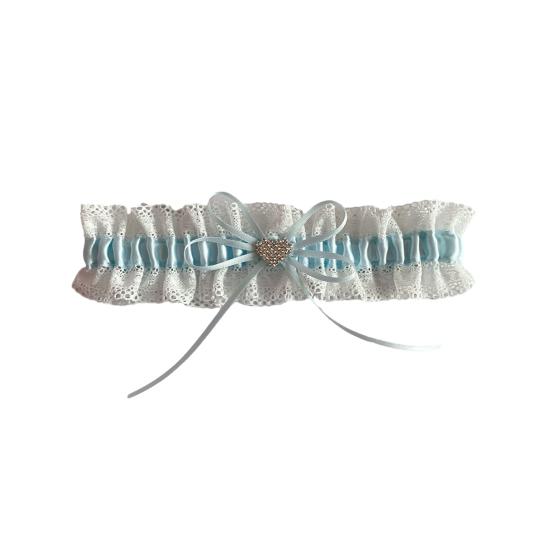 Lace Wedding Garter Faux Pearls Bowknot Floral Lace Garter Stretch Leg Garter Belt Bride Accessories for Women