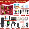 2025 Ny Gitarr Adventskalender 24 Delar Jul Nedräkningskalender med Gitarrplektrum Kapodaster, Stämapparat, Strängar & Tillbehör Julklappar