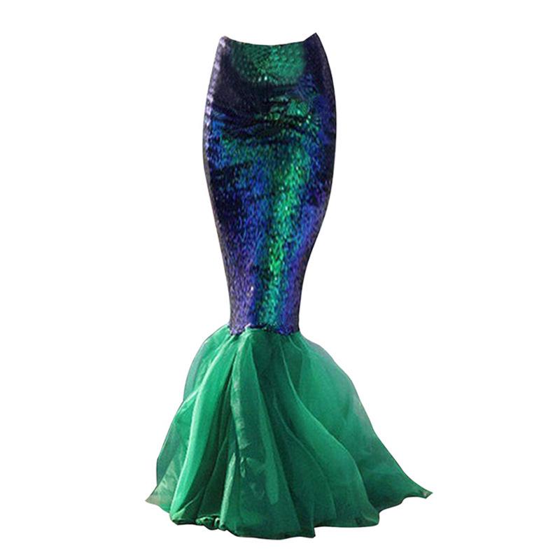 

Kailuoxuan Mermaid Swimsuit Tail with Sequins - High-Waisted Fishtail Skirt for Halloween L