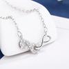 Ins Style Clavicle Chain Women  Sterling Silver Double Infinite Zircon Twining  for Women Necklace Kolye Collares