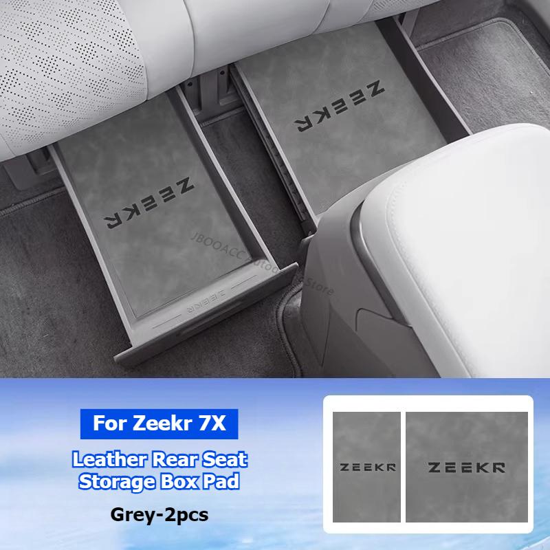 Pour Geely Zeekr 7X Tapis de Protection en Cuir pour Boîte de Rangement de Siège Arrière Tapis Antidérapant Housse de Boîte sous Siège Accessoires d'Intérieur Modifiés