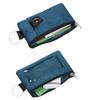 RFID Blocking Small Wallet with ID Window Zip Id Case Wallet with Lanyard Keychain for Cards Cash Travel Women Men