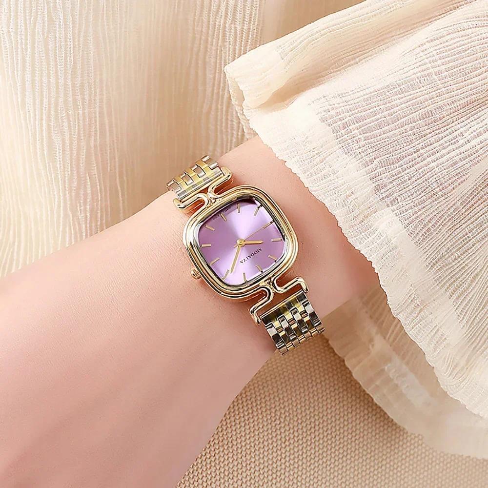 Retro Fashion Ladies Quartz Wristwatches New Square Stainless Steel Band Quartz Watch Woman Student Reloj Mujer Relogio Feminino