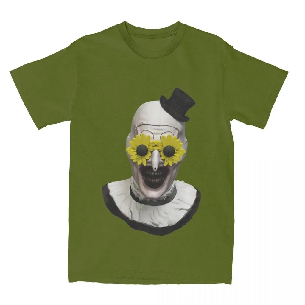 Funny Sunflower Glasses Art The Clown T Shirt Men Women's Terrifier Movie Tee Shirt Graphic Clothing