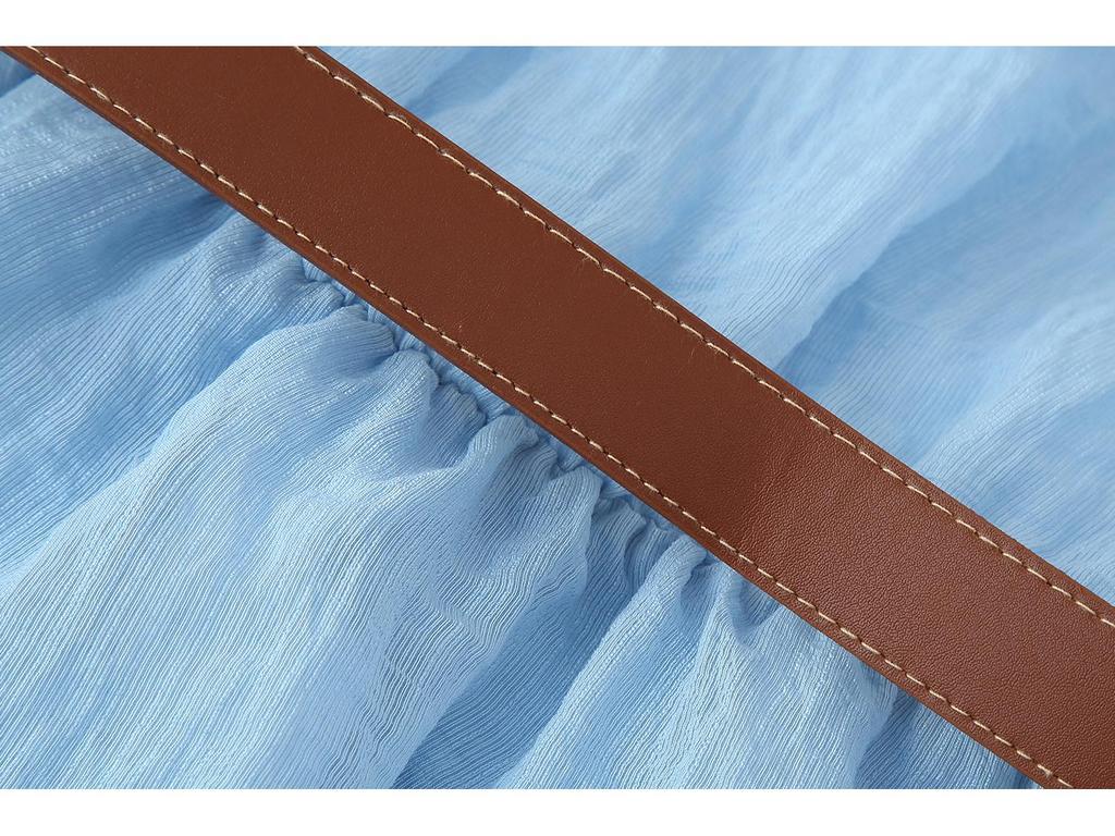 Spring 2025 Women's European & American Style Layered Belted Dress