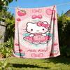 1pc Hello Kitty Outdoor Blanket Lightweight Flannel Throw For Travel, Camping, Livingroom, Couch, Chair Soft