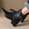 Women's Boots Mid Heel Pointed Solid Color Versatile Soft Leather Fashionable Short Boots Women Shoes Ankle Boots for Women