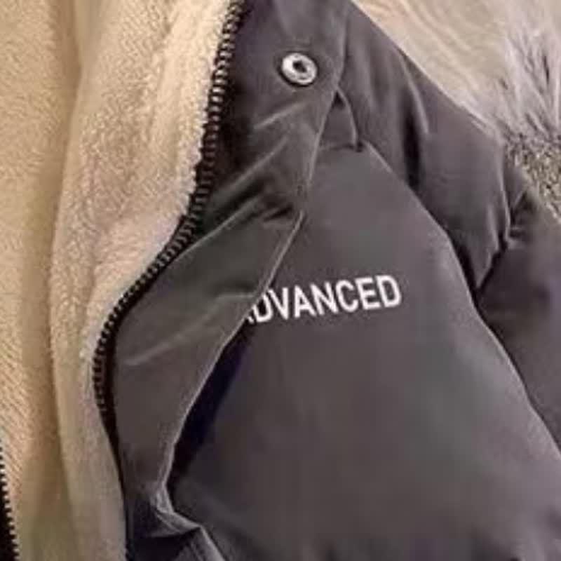 

Men s Winter Stand Collar Thick Cotton Padded Jacket - Velvet Lining, Loose Fit Trendy Outerwear for Couples L